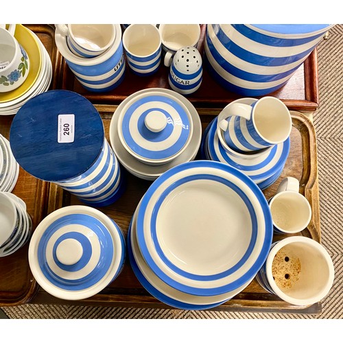 260 - Large collection of T.G Green Original Cornish Blue including Bread bin, Biscuit barrell, Pasta jar,... 