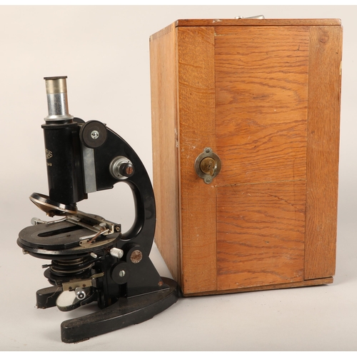 365 - Vintage Japanese microscope in fitted case