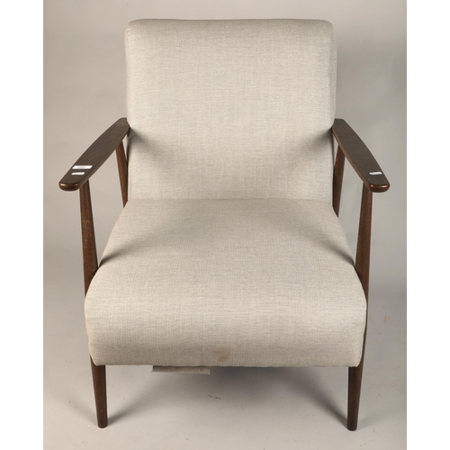 593 - Contemporary Ercol open arm chair, seat 40cm off floor, 59cm wide, 52cm deep