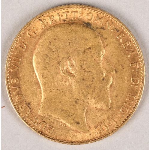 138 - Edward VII gold sovereign 1909.