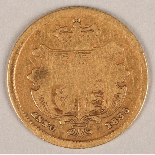 141 - William IV gold half sovereign 1835.