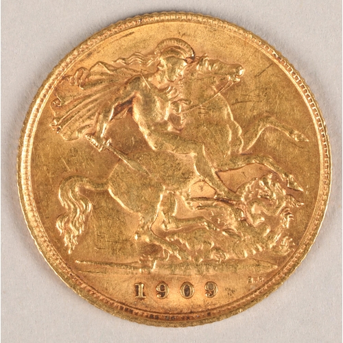 151 - Edward VII gold half sovereign 1909.