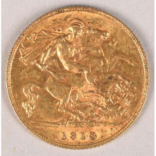 152 - George V gold half sovereign 1913.