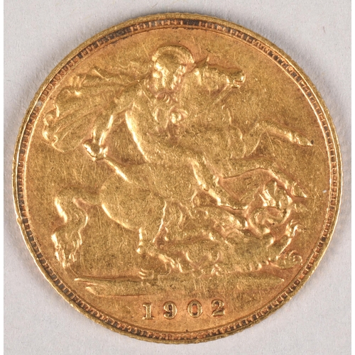 156 - Edward VII gold half sovereign 1902.