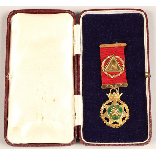 166 - 9ct gold masonic medal, presented to Steven Carnagie from Ayr St Paul Lodge & Council no 18 Sept... 