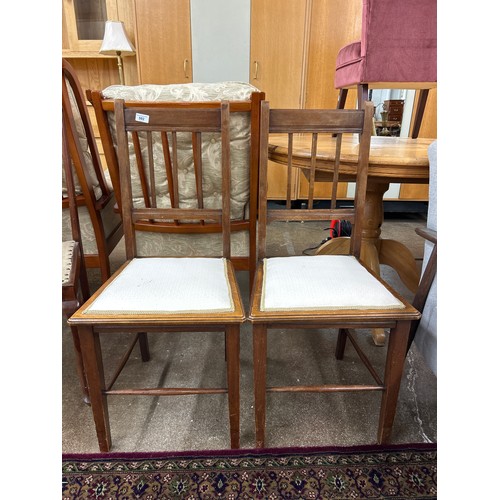 592 - Pair of Edwardian mahogany bedroom chairs (2)