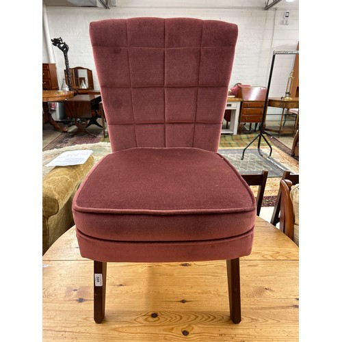 599 - Contemporary Pink upholstered dressing chair