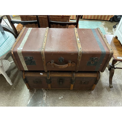 611 - Two vintage travel trunks (2)