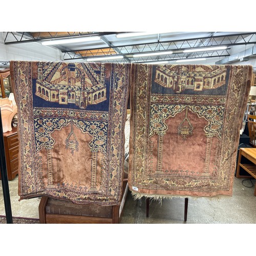 617 - Pair of middle eastern style rugs/ wall hangings  107 x 60 cm (2)