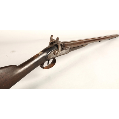 260 - 19th century Earl & Co percussion double barrel shotgun,116cm long.