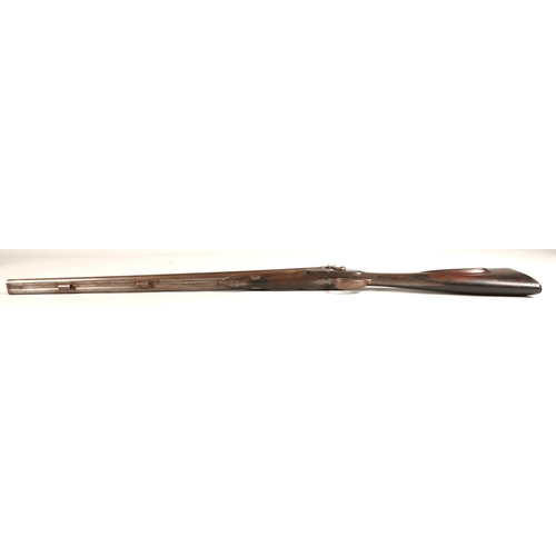 260 - 19th century Earl & Co percussion double barrel shotgun,116cm long.