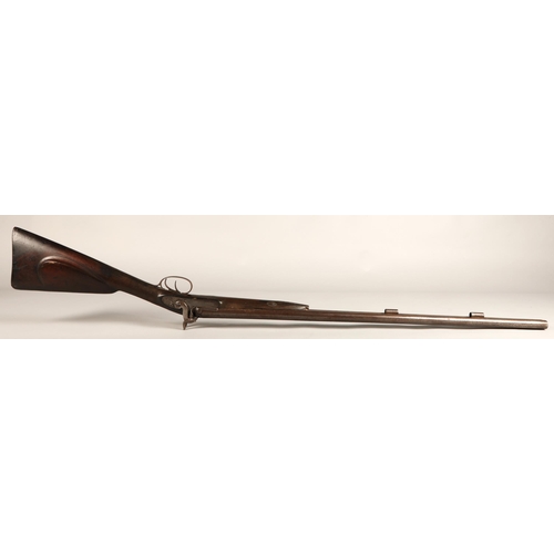 260 - 19th century Earl & Co percussion double barrel shotgun,116cm long.