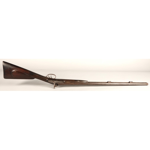 260 - 19th century Earl & Co percussion double barrel shotgun,116cm long.