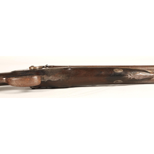 260 - 19th century Earl & Co percussion double barrel shotgun,116cm long.