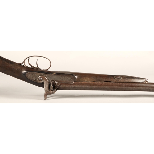 260 - 19th century Earl & Co percussion double barrel shotgun,116cm long.