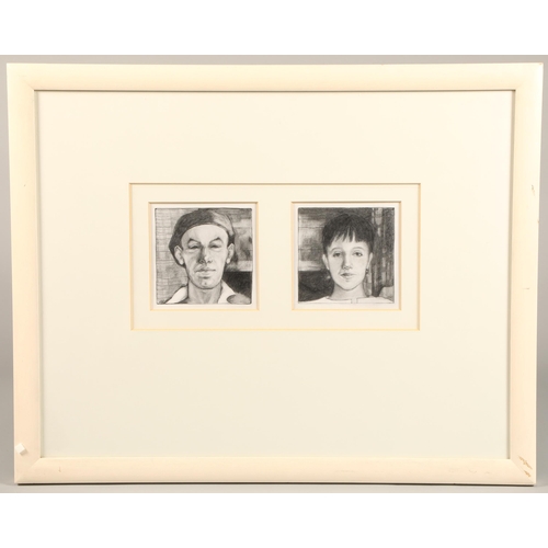 387 - Avril Paton (Scottish born 1941) ARR , framed drawing, signed with initials, Two in One Mount,