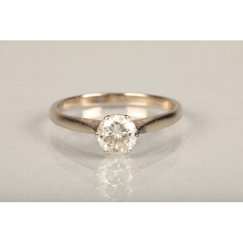 170 - 18ct yellow gold diamond solitaire engagement ring, the diamond approximately 1ct, ring size Q, 3g.