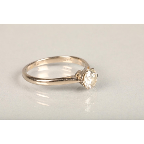 170 - 18ct yellow gold diamond solitaire engagement ring, the diamond approximately 1ct, ring size Q, 3g.