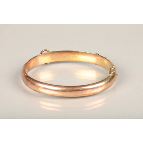 173 - Victorian 9ct gold bangle of buckle and strap form, makers mark rubbed, Birmingham 1898, 10g.