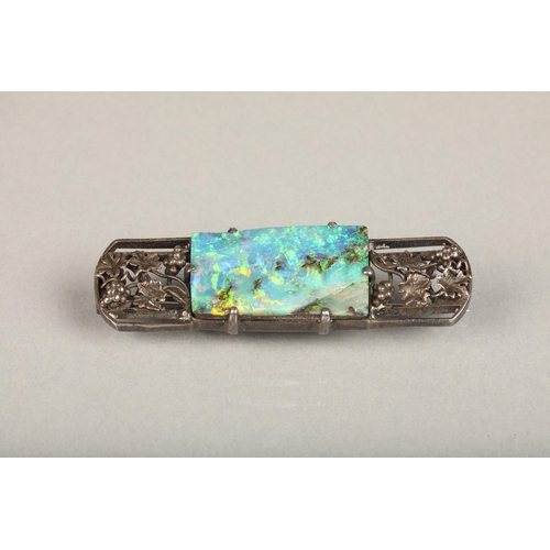 191 - Arts & Crafts silver and Australian opal brooch in the manner of Wager, 7.7g.