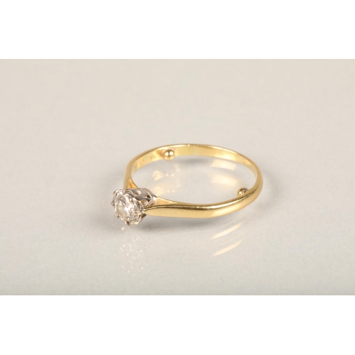 243 - Diamond solitaire engagement ring, the round brilliant cut illusion set diamond on cathedral mount l... 