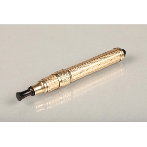 260 - Early C20th century Aikin Lambert and Co. yellow metal propelling fountain pen no. 6 with Mabie Todd... 