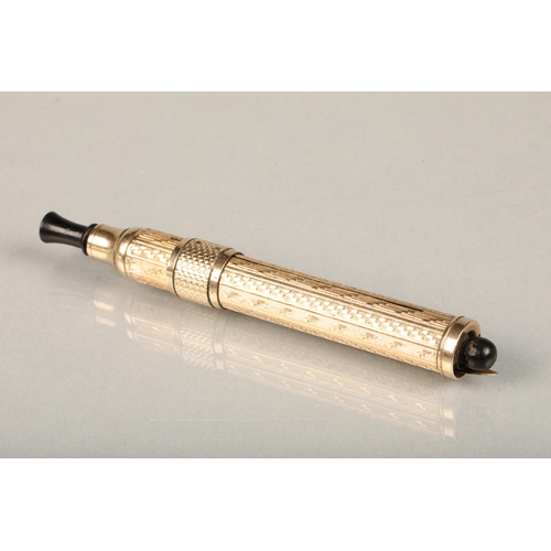 260 - Early C20th century Aikin Lambert and Co. yellow metal propelling fountain pen no. 6 with Mabie Todd... 