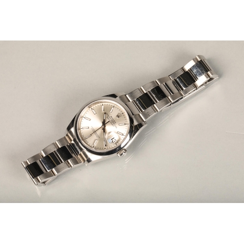 264 - Rolex Oyster Perpetual Datejust gentleman's chronometer wristwatch, the silvered dial with date aper... 