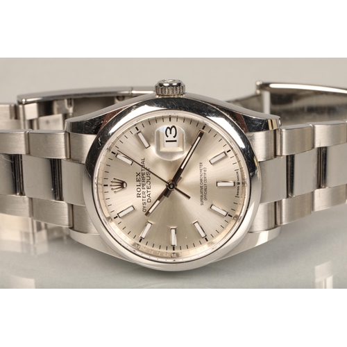 264 - Rolex Oyster Perpetual Datejust gentleman's chronometer wristwatch, the silvered dial with date aper... 