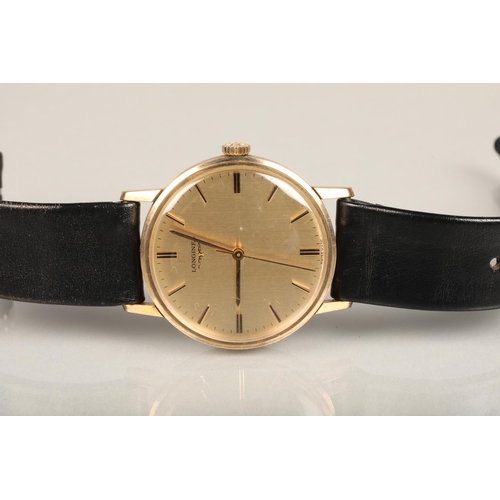 268 - Gents 9ct gold cased Longines wristwatch with champagne dial and seventeen jewel calibre 6942 moveme... 