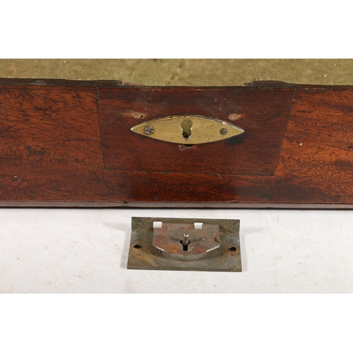 379 - Walnut gun case or double violin case, 19th century, the domed rectangular case opening to reveal gr... 