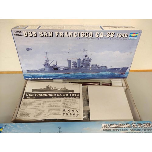 130 - Trumpeter. Two boxed 1:350 scale model ships to include USS San Francisco CA-38 1942 No.05309, and U... 