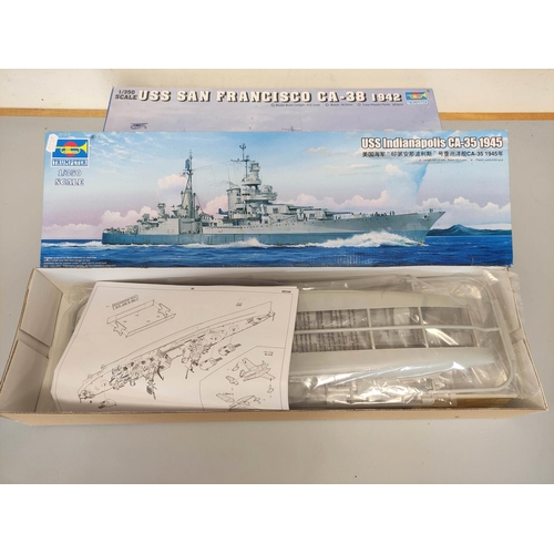 130 - Trumpeter. Two boxed 1:350 scale model ships to include USS San Francisco CA-38 1942 No.05309, and U... 