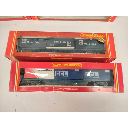 273 - Hornby Railways. Eight boxed freightliner wagons to include two R204-Freightliners with 3 x 20 Feet ... 