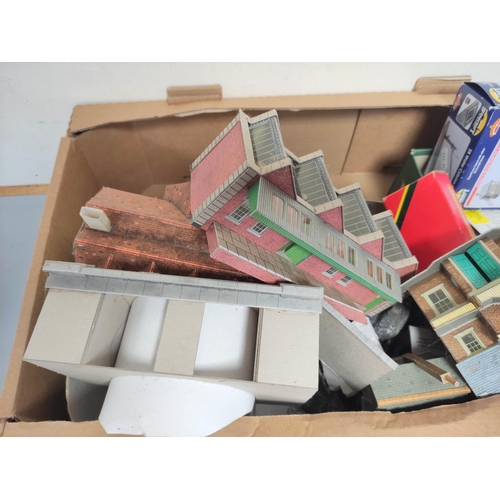 276 - Two boxes of model railway buildings and components to include Metcalfe building kits, Grand Suspens... 