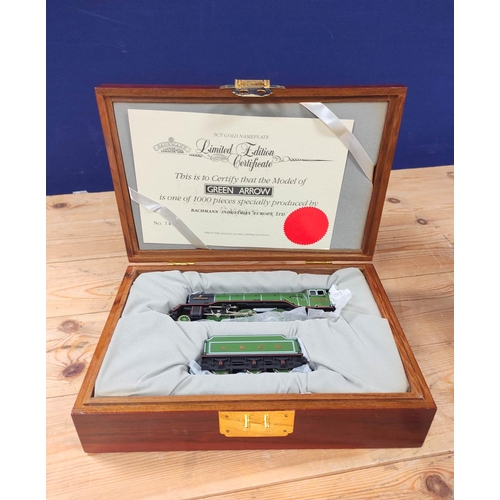 280 - Bachmann Branchline. Limited edition 00 gauge locomotive and tender, ''Green Arrow'', with certifica... 