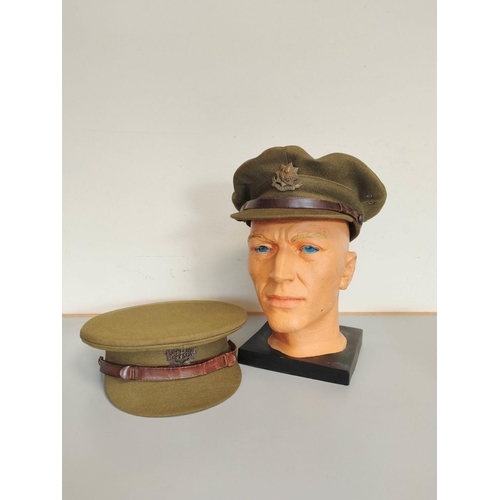 372 - Two British Khaki soft caps, comprising of a WW2 issue by J Collett Ltd London, and another unattrib... 