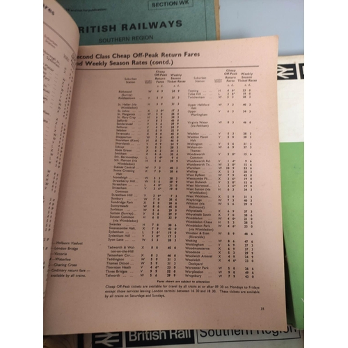 445 - Collection of 1950s-1980s British Rail time tables to include five South Western Division timetables... 