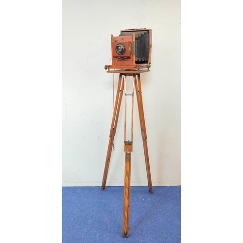 471 - Lizar's Challenge Half-Plate Field Camera, brass and mahogany construction circa 1910s with Thornton... 