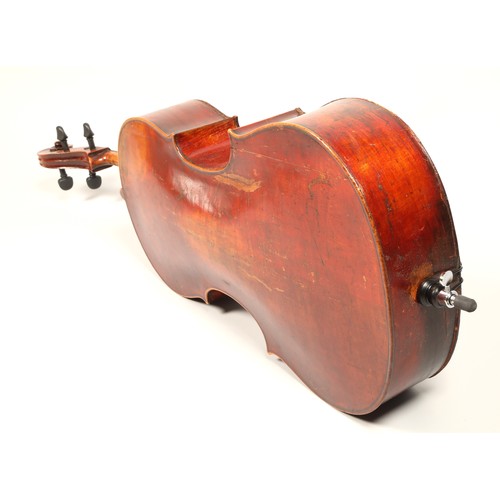 321 - English Cello, circa 1790 length of back 75.3cm,  red brown varnish, restoration, with Schuman carbo... 