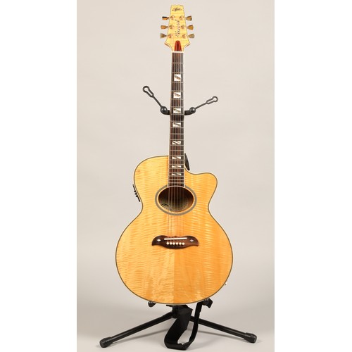 314 - Aria Elecord blonde Fet 100 acoustic electric guitar, serial number 890144 in hard case