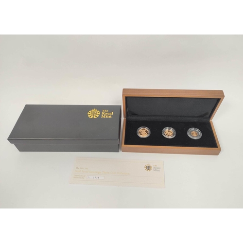 311 - United Kingdom. Royal Mint Limited edition 2011 Gold Proof Sovereign Triple Set comprising of a sove... 