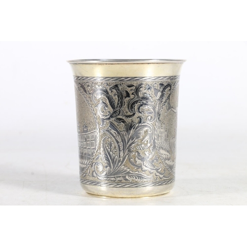 49 - Fine 19th century Russian silver Niello beaker, Alexander Nordert Gotkovski, Moscow 1839 assay mark,... 