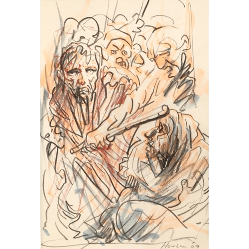 397 - Peter Howson OBE (Scottish born 1958) ARR, framed charcoal and ink, signed , dated (20)09, 