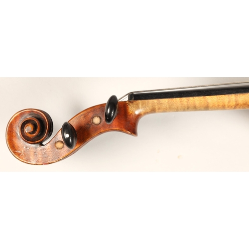 334 - Scottish Violin  by Williamson, Blyth, Edinburgh, circa 1890, Length of back 360mm, labelled, orange... 