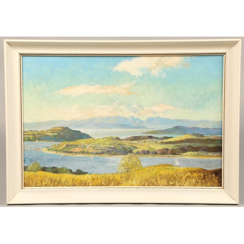 393 - Tom Shanks RSW,RGI (Scottish 1921-2020) ARR ,framed oil on board, signed lower right, Cumbraes &... 