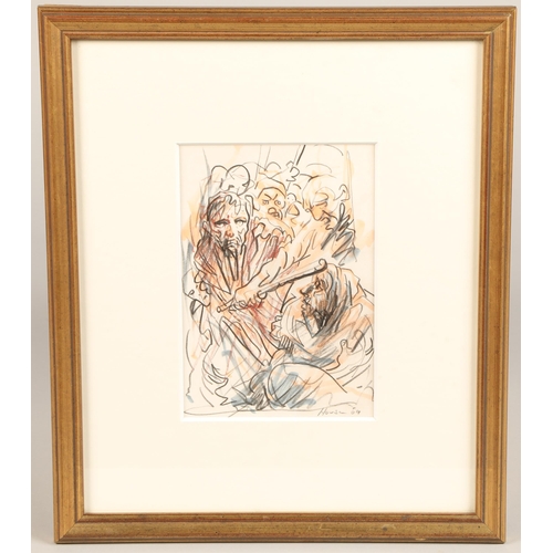 397 - Peter Howson OBE (Scottish born 1958) ARR, framed charcoal and ink, signed , dated (20)09, 