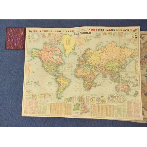 279 - BACON G.W. Folding col. linen maps of the World, Great Britain, Yorkshire & South East & Cen... 