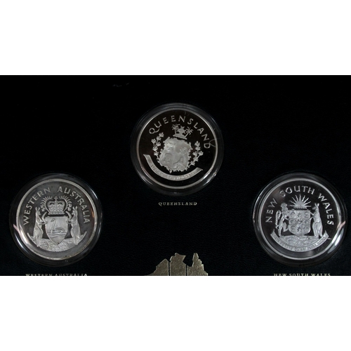 1286 - Stokes of AUSTRALIA, a set of six silver proof medals 'The Australian State Medals' to include Queen... 