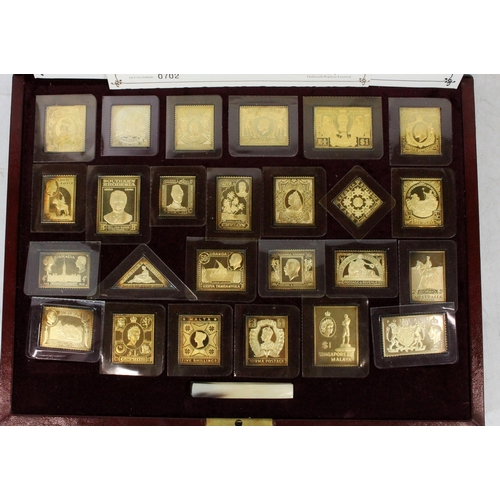 1287 - Hallmark Replicas Limited The Empire Collection set of twenty-five silver gilt proof stamp ingots, a... 